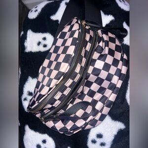 Checkered Pink and Black Women's Bag